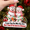 Custom Funny Wooden Ornament - Personalized Anniversary Christmas Wedding Gifts For Husband And Wife, Him And Her - Nice Is Overrated