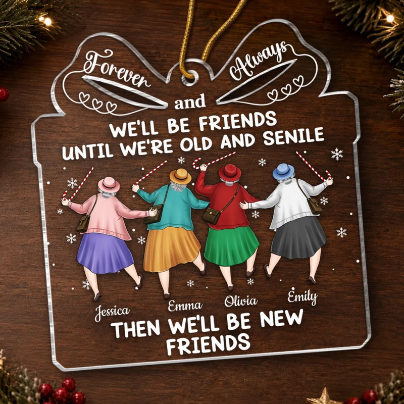 Custom Acrylic Ornament - Personalized Best Friend Christmas Birthday Gifts For Women, Besties, Sisters, BFF - Cheers To All Our Crazy Memories