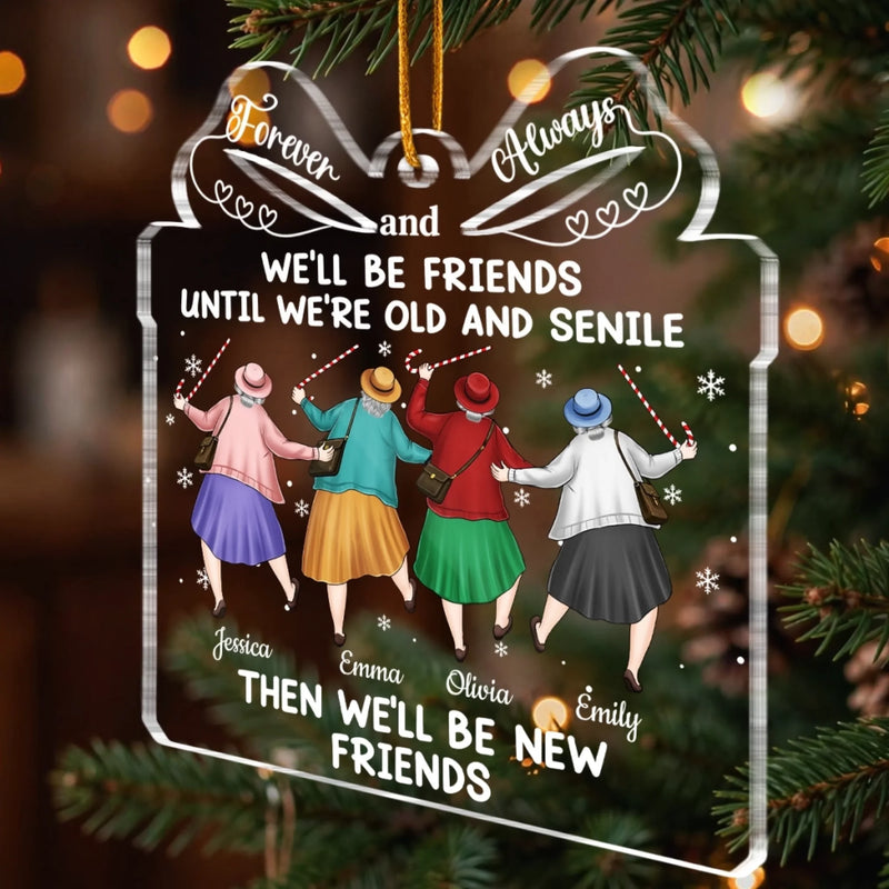 Custom Acrylic Ornament - Personalized Best Friend Christmas Birthday Gifts For Women, Besties, Sisters, BFF - Cheers To All Our Crazy Memories