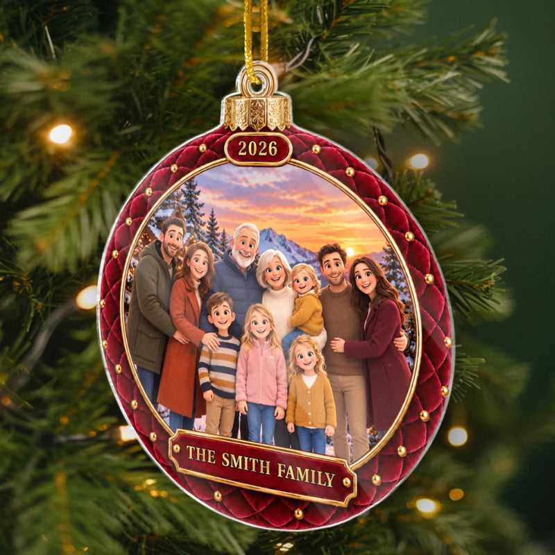 Custom Photo Acrylic Ornament - Personalized Christmas Birthday Gifts For Mom, Dad, Brother, Sister - Our Circle Of Love