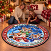 Custom Reindeer Quilted Round Mat - Personalized Christmas Birthday Gifts For Mom, Dad, Brother, Sister - Welcome To Our Winter Wonderland