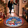 Custom Reindeer Quilted Round Mat - Personalized Christmas Birthday Gifts For Mom, Dad, Brother, Sister - Welcome To Our Winter Wonderland