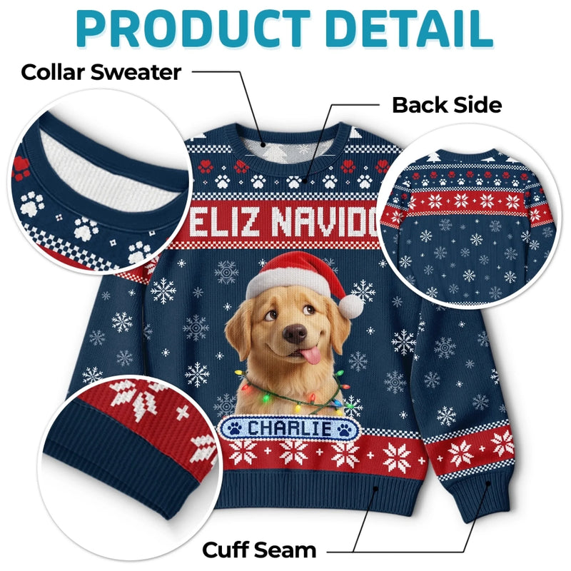 Custom Photo Ugly Sweatshirt - Personalized Christmas Birthday Gifts For Dog Cat Lovers, Dog Dad And Mom, Cat Owners - Jolly Little Pawtner
