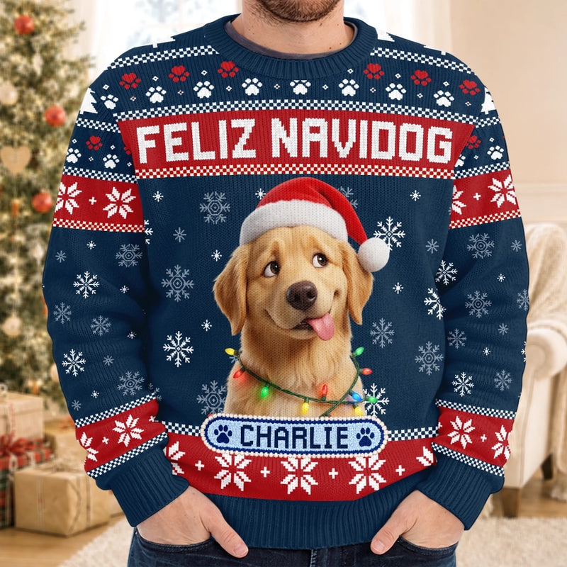 Custom Photo Ugly Sweatshirt - Personalized Christmas Birthday Gifts For Dog Cat Lovers, Dog Dad And Mom, Cat Owners - Jolly Little Pawtner