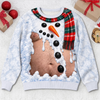 Custom Funny Ugly Sweatshirt - Personalized Christmas Birthday Gifts For Husband, Son, Grandson, Brother, Grandpa, Dad, Yourself - Too Hot For Winter Snow