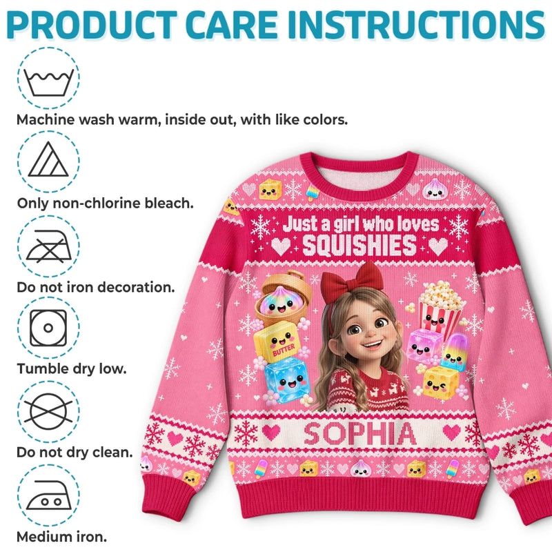 Custom Photo Squishy Ugly Sweatshirt - Personalized Christmas Birthday Gifts For Kids - Made Of Sugar And Sparkles