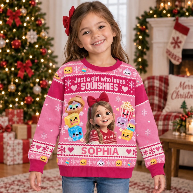 Custom Photo Squishy Ugly Sweatshirt - Personalized Christmas Birthday Gifts For Kids - Made Of Sugar And Sparkles