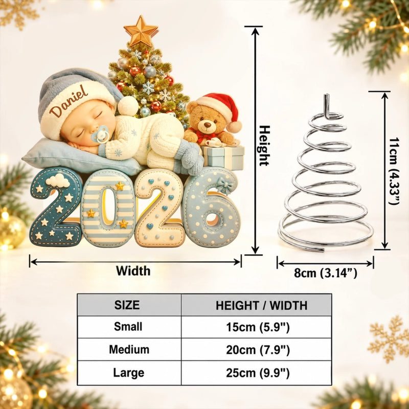 Custom LED Tree Topper - Personalized Christmas Baby Shower, Gender Reveal Gifts For New Moms, New Dads, New Parents - Tiny Christmas Wonder
