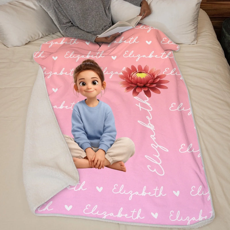 Custom Photo Blanket - Personalized Birthday Gifts 
For Kids - Little Sunshine In My Life