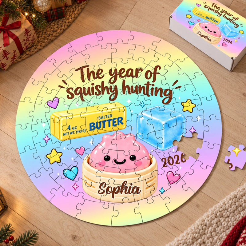 Custom Squishy Round Jigsaw Puzzle - Personalized Christmas Birthday Gifts For Kids - Little Giggles All Day