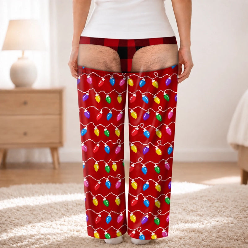 Custom Funny Pajama Pants - Personalized Christmas Birthday Gifts For Husband, Son, Grandson, Brother, Grandpa, Dad, Yourself - Santa Took The Day Off