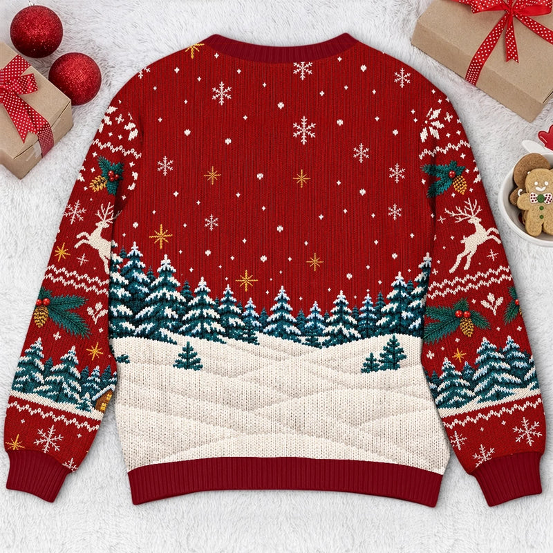 Custom Reindeer Ugly Sweatshirt - Personalized Christmas Birthday Gifts For Grandma - Merry Season, Happy Crew