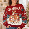 Custom Reindeer Ugly Sweatshirt - Personalized Christmas Birthday Gifts For Grandma - Merry Season, Happy Crew