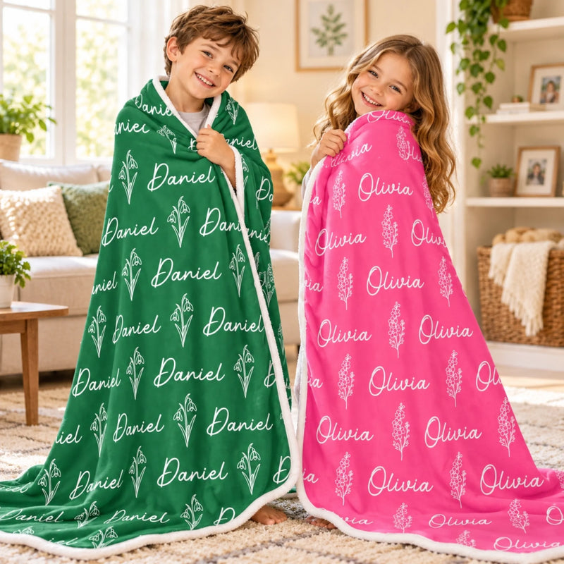 Custom Blanket - Personalized Birthday Gifts For Mom, Dad, Brother, Sister - Warm Hugs, Sweet Dreams