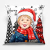 Custom Photo Pillow - Personalized Christmas Birthday Gifts For Kids - Merry Moments, Happy Hearts