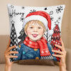 Custom Photo Pillow - Personalized Christmas Birthday Gifts For Kids - Merry Moments, Happy Hearts