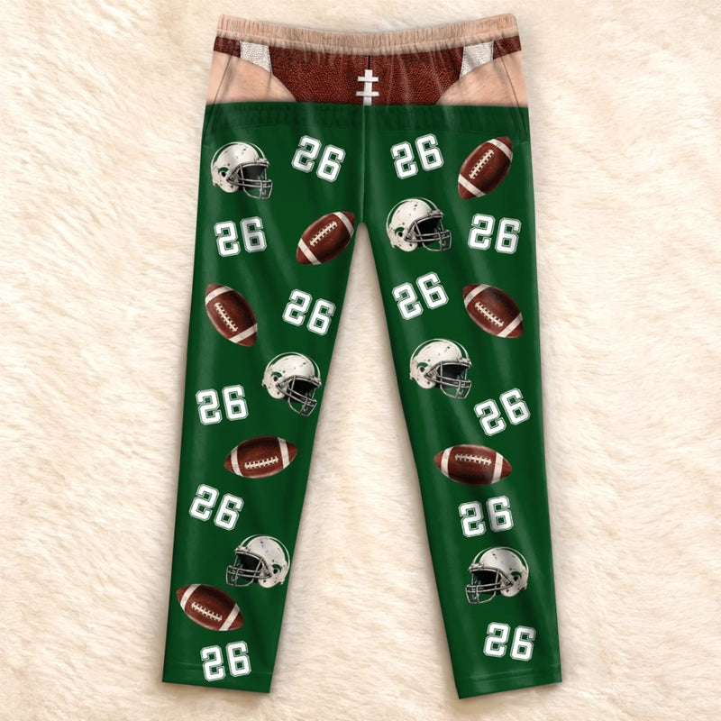 Custom Funny American Football Pajama Pants - Personalized Birthday Gifts For American Football Lovers, Sports Fans, Sports Lovers - Living The Ultimate Fan Life