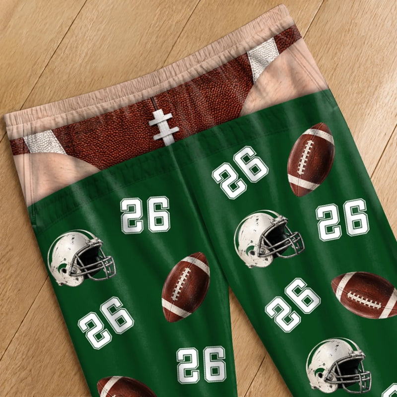 Custom Funny American Football Pajama Pants - Personalized Birthday Gifts For American Football Lovers, Sports Fans, Sports Lovers - Living The Ultimate Fan Life