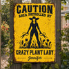 Custom Home Decor Metal Sign - Personalized Birthday Garden Gifts For Gardeners - Crazy Plant Lady Zone