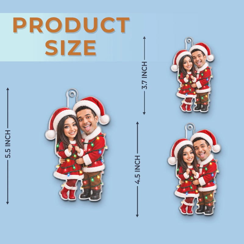 Custom Photo Acrylic Ornament - Personalized Anniversary Christmas Wedding Gifts For Husband And Wife, Him And Her - Christmas With You