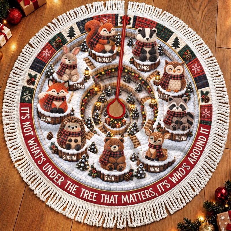 Custom Tree Skirt - Personalized Christmas Birthday Gifts For Mom, Dad, Brother, Sister - Our Happy Place
