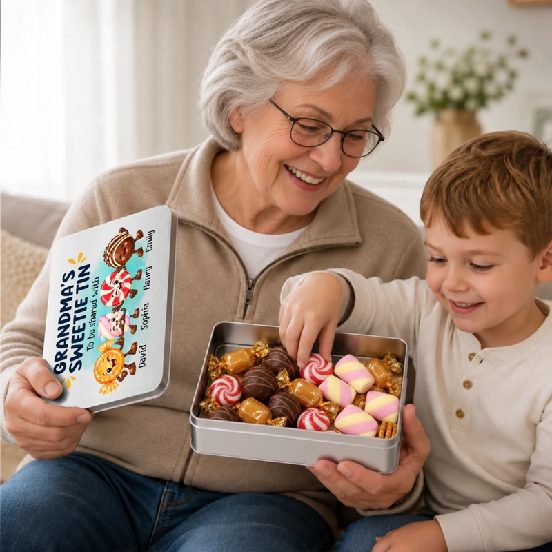 Custom Metal Tin - Personalized Birthday Gifts For Grandma, Grandpa - Sweet Days With Grandma