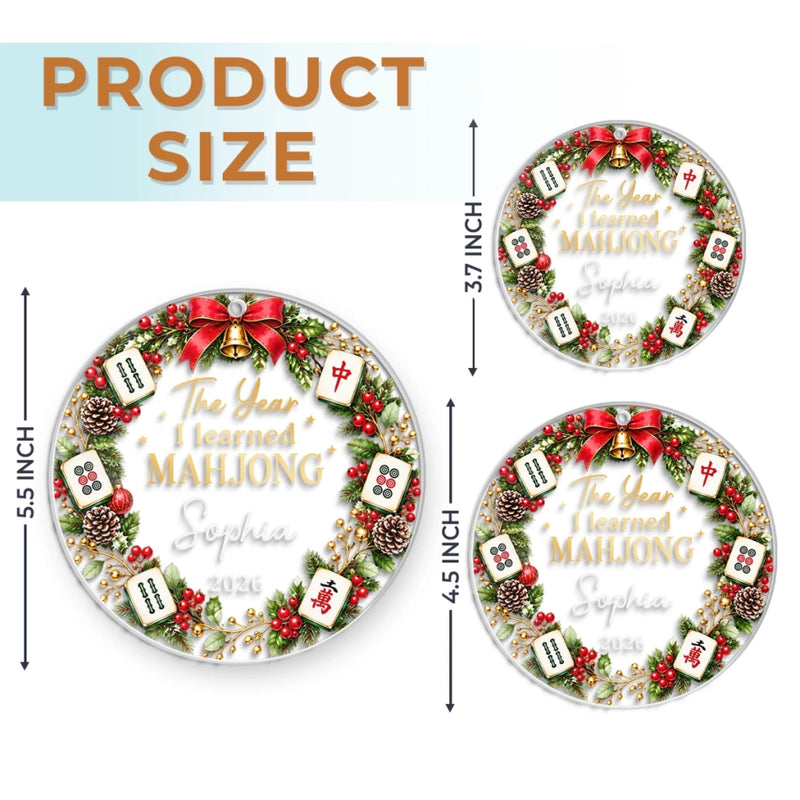 Custom Mahjong Acrylic Ornament - Personalized Christmas Birthday Gifts For Mahjong Players, Mom, Dad, Brother, Sister - Merry Game Vibes All Season