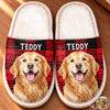 Custom Photo Crochet Effect Flat Scuff Slippers - Personalized Christmas Birthday Gifts For Dog Cat Lovers, Dog Dad And Mom, Cat Owners - Too Cozy To Move