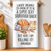 Custom Kitchen Towel - Personalized Birthday Gifts For Sourdough Bakers, Bread Bakers - Born To Bake Sourdough Bread