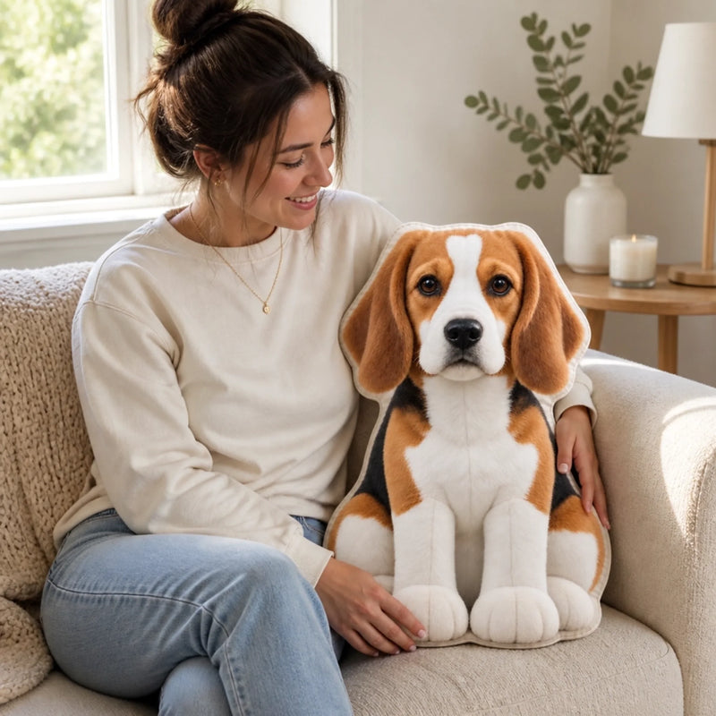 Custom Photo Shaped Pillow - Personalized Pet Memorial Sympathy Gifts For Dogs, Cats - Your Daily Furry Hug
