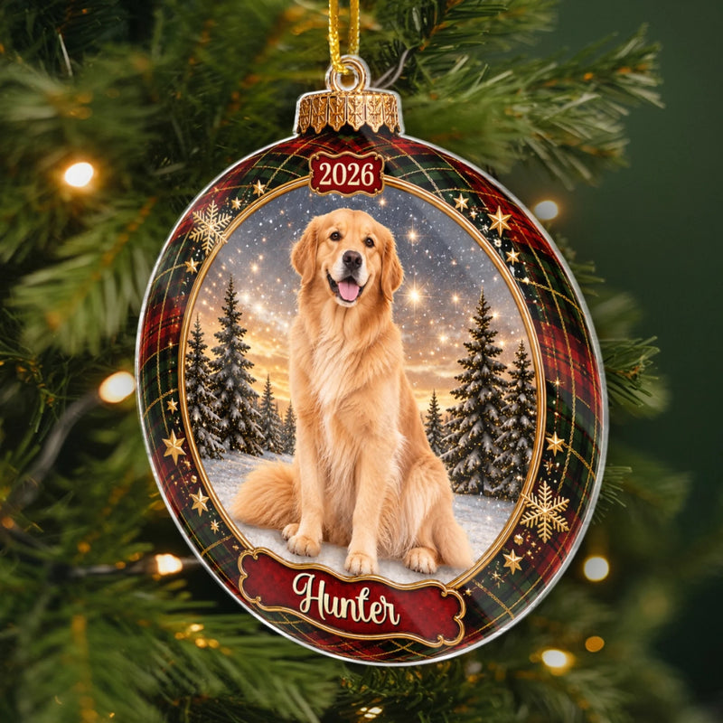 Custom Photo Acrylic Ornament - Personalized Christmas Birthday Gifts For Dog Cat Lovers, Dog Dad And Mom, Cat Owners - Deck The Halls With Fur