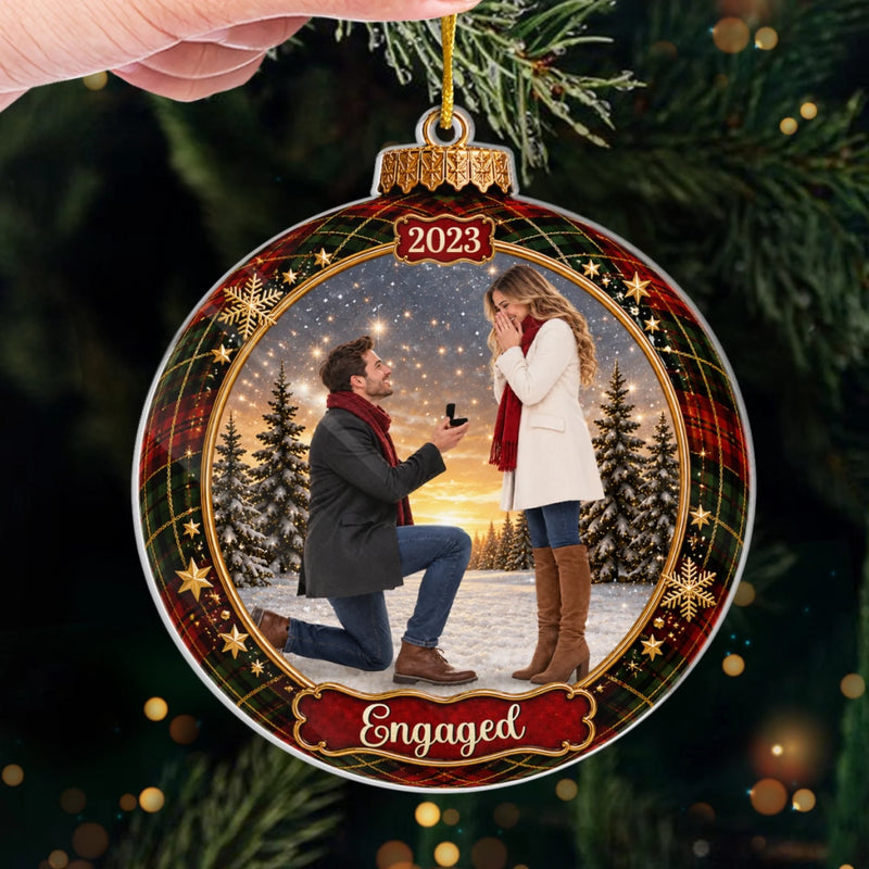 Custom Photo Acrylic Ornament - Personalized Anniversary Christmas Wedding Gifts For Husband And Wife, Him And Her - Our Favorite Memory
