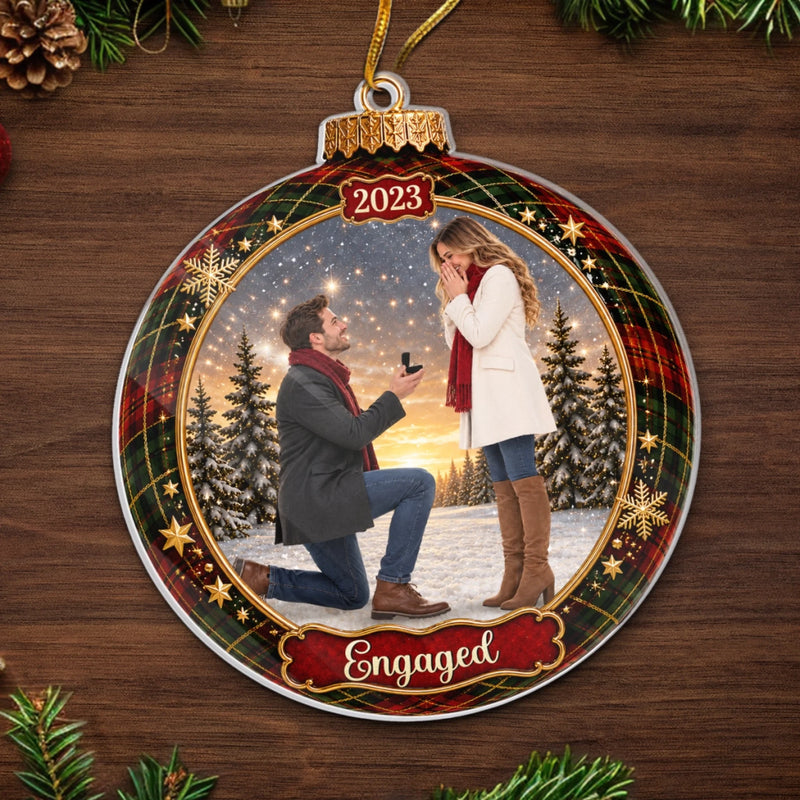Custom Photo Acrylic Ornament - Personalized Anniversary Christmas Wedding Gifts For Husband And Wife, Him And Her - Our Favorite Memory