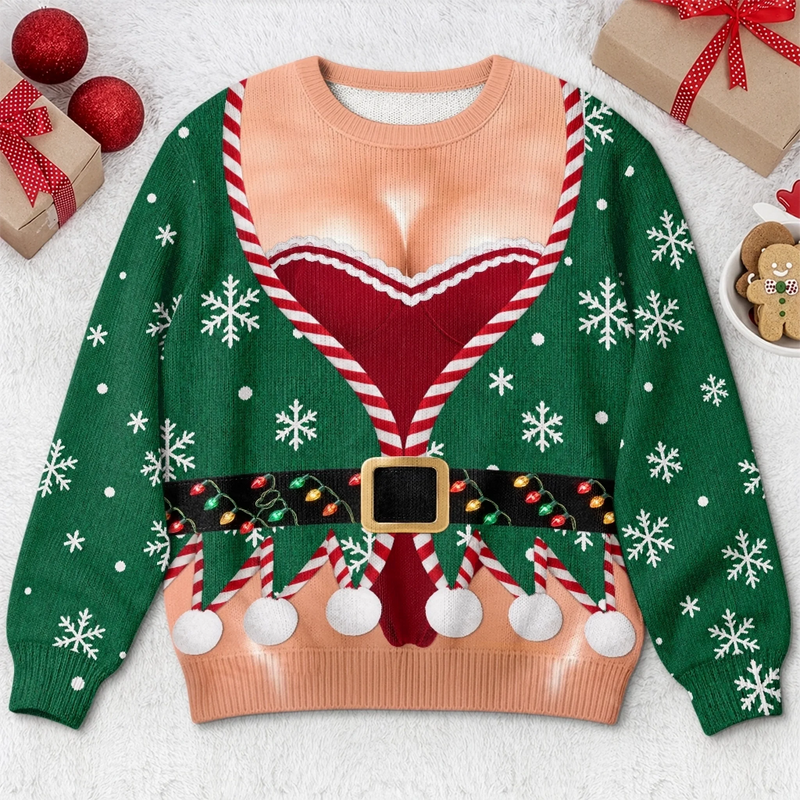 Custom Funny Ugly Sweatshirt - Personalized Christmas Birthday Gifts For Wife, Daughter, Besties, Sisters, Granddaughter, Grandma, Mom, Yourself - Sleighing This Look