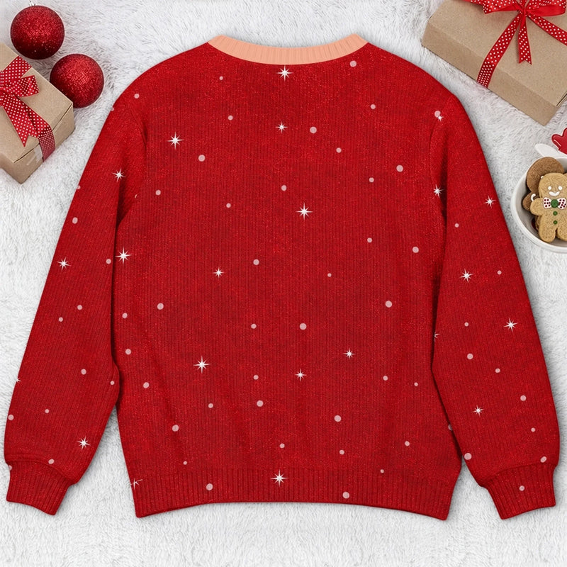 Custom Funny Ugly Sweatshirt - Personalized Christmas Birthday Gifts For Wife, Daughter, Besties, Sisters, Granddaughter, Grandma, Mom, Yourself - Santa’s Favorite Hot Mess
