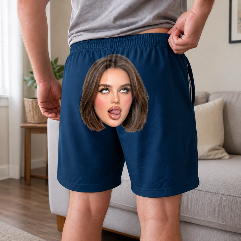 Custom Photo Casual Shorts - Personalized Birthday Gifts For Husband, Son, Grandson, Brother, Grandpa, Dad, Yourself - All Eyes On Me