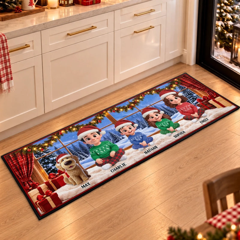 Custom Runner Rug - Personalized Christmas Birthday Gifts For Mom, Dad, Brother, Sister - Holiday Magic Together