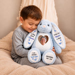 Custom Photo Heart Bunny Plush - Personalized  Memorial Sympathy Gifts For Loss Of Mom, Dad - Forever Remembered With Love
