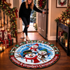 Custom Personalized Family Christmas Snowman Gifts - Quilted Round Mat