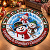 Custom Personalized Family Christmas Snowman Gifts - Quilted Round Mat