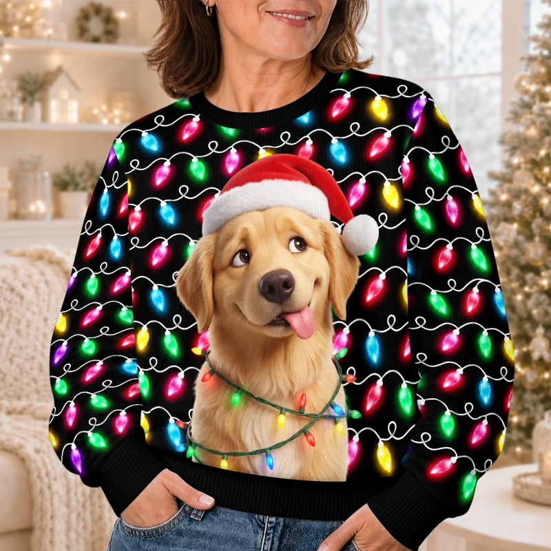 Custom Photo Christmas Dog Gifts - Personalized Ugly Sweatshirt