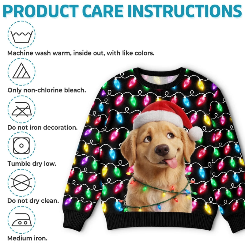 Custom Photo Christmas Dog Gifts - Personalized Ugly Sweatshirt