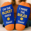 Custom Funny Sibling Role Gifts for Brothers and Sisters - Personalized Crew Socks