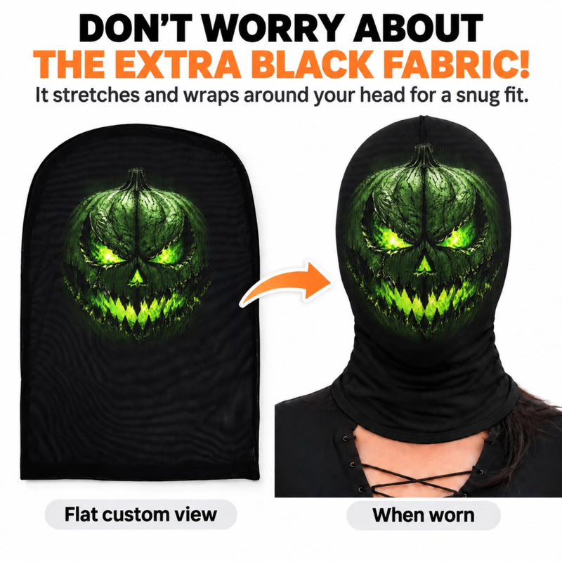 Custom Creepy Pumpkin Balaclava Mask - Personalized Halloween Birthday Gifts For Him, Her - Feel The Spooky Inner Fire