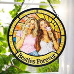 Custom Photo Friendship Gifts - Personalized Stained Glass Window Hanging Suncatcher