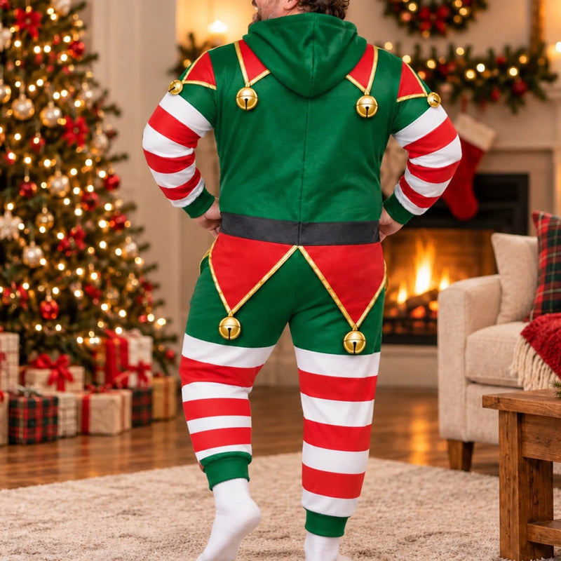 Custom Funny Christmas Santa and Elf Matching Outfit - Personalized Adult Onesie