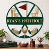Custom Golf 19th Hole Decor - Personalized Custom Shaped Metal Sign