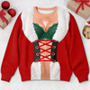 Custom Funny Sexy Santa Christmas Party Gifts for Women - Personalized Ugly Sweatshirt