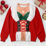 Custom Funny Sexy Santa Christmas Party Gifts for Women - Personalized Ugly Sweatshirt
