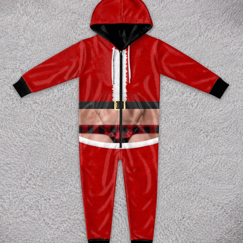 Custom Funny Christmas Santa and Elf Outfit - Personalized Adult Onesie